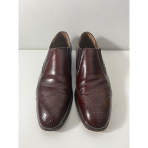 Vintage Dack’s Men’s Shoe Size 11 D Loafer Slip On Burgundy Leather Brogue Dress